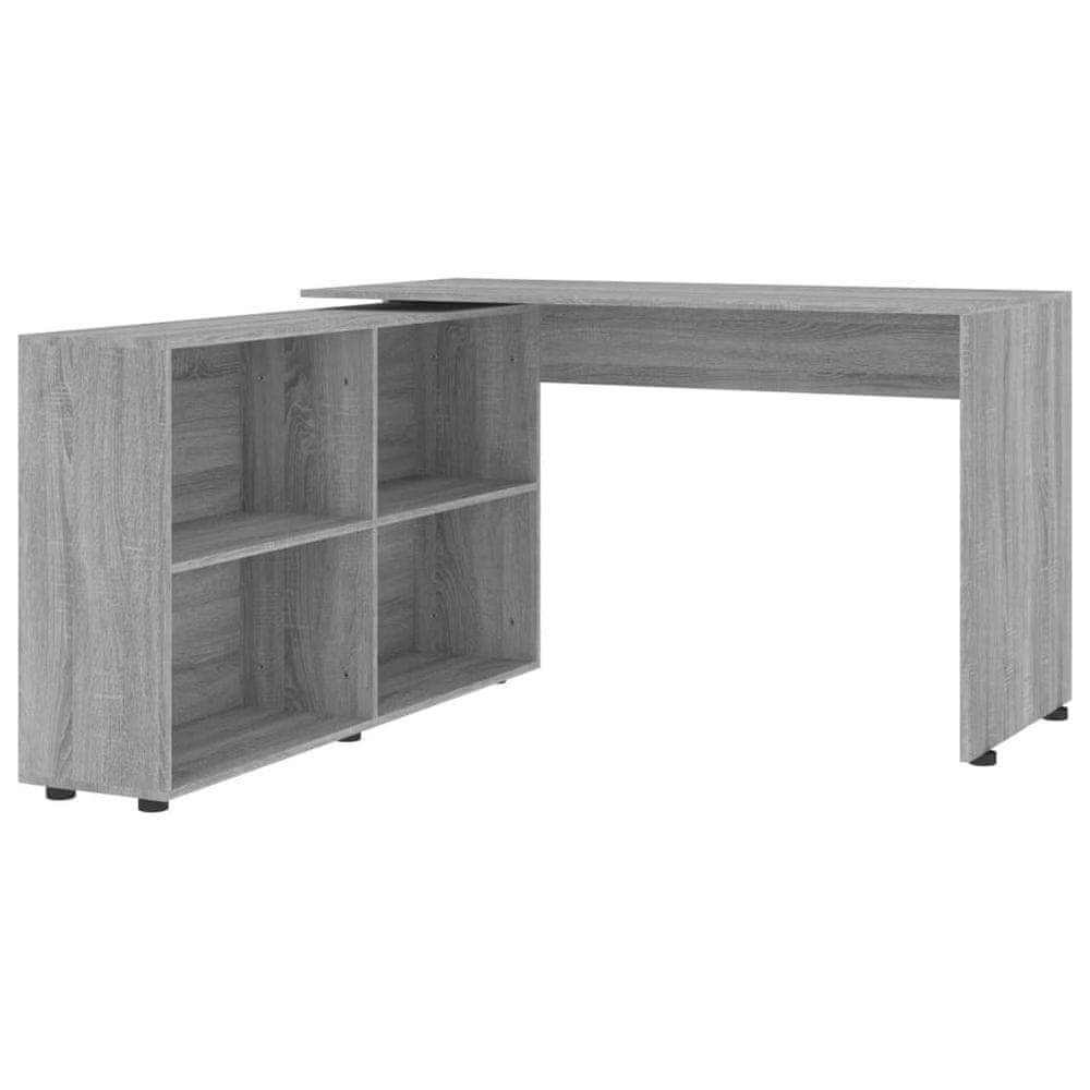 Vidaxl Rohový stôl sivý dub sonoma spracované drevo